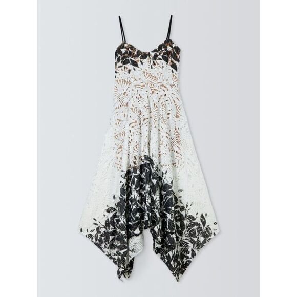 Elliatt Anchor Lace asymetric hemline White Dress Wedding Guest size S NWT$385 - Picture 4 of 7